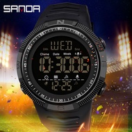 {Miracle Watch Store} SANDA แฟชั่นทหารนาฬิกาผู้ชาย50เมตรกันน้ำบุรุษกีฬานาฬิกา LED นาฬิกาข้อมืออิเล็กทรอนิกส์ Relógio Masculino