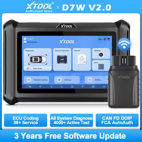 New XTOOL D7W Bluetooth Diagnostic Tool Bidirectional ECU Coding OE-Level All System Automotive Scan