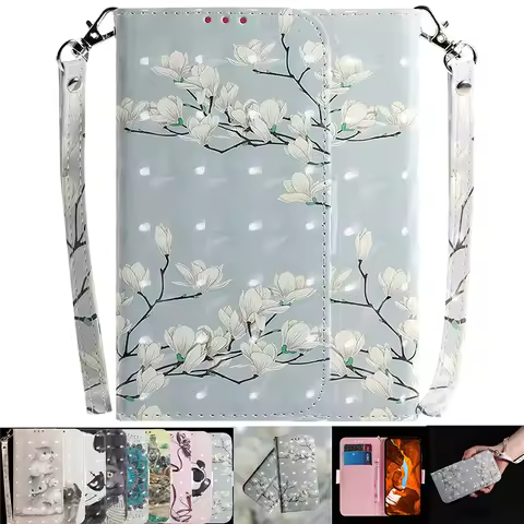 Painted Flip Leather Magnetic Case For Samsung Galaxy NOTE 8 9 10 Lite PLUS 20 20 Ultra Xcover 7 Qua