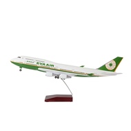 1:150 47cm Taiwan Eva Air Airlines Boeing B747 Aircraft with Wheel Replica Diecast Collectible Displ