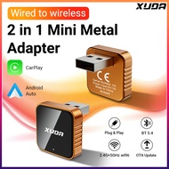Wireless CarPlay Adapter 2026 2 in 1 Wireless Adapter, 5Ghz Type-C/USB Plug Play CarPlay Wireless