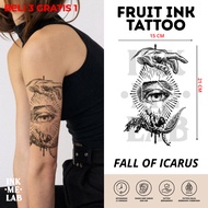 INKMELAB - Fall of Icarus Fruit Ink Temporary Tattoo 21X15 cm - Semi-Permanent Temporary Tattoo Last