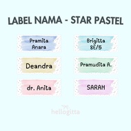 CUSTOM WATERPROOF NAME LABEL STICKER - STAR PASTEL 30 pcs/ CUSTOM NAME STICKER CUSTOM NAME LABEL STI