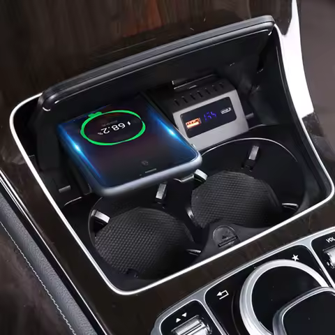 Car wireless charger for Mercedes Benz W205 AMG C43 C63 GLC43 GLC63 X253 GLC 15w fast phone charger 
