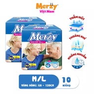 Merzy ML /XL Adult Diapers 10 Pieces Super Breathable Anti-Spill Diapers Effectively