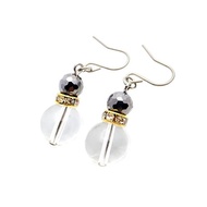 [GOLD STONE] Terahertz Earrings For Both Ears Natural Crystal Twinkling Shaking Power Stone Health Beauty Terahertz