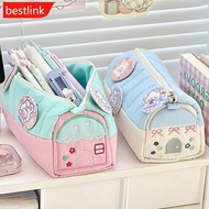 BESTLINK Kawaii House Design Pencil Bag Large Capacity Storage Student Stationery Desk Organizer Sch