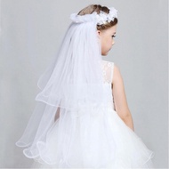 Girl Veil Hairband Flower Holy Communion Flower Garland Headdress Mantilla