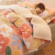Winter Thickened Milk Fleece Quilt Cover Single Piece Coral Fleece Quilt Cover 150x200 Single Double