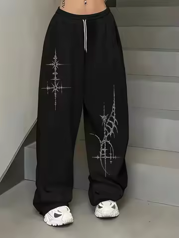 2026 Women's New Street Dance Fashion Sports Pants Spring and Autumn New Neutral 3D Sports Casual Me
