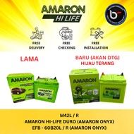 [ Installation Provided ] M42 EFB | 60B20L/R | B20L ] Amaron Hi-life Duro | Car Battery Bateri Keret