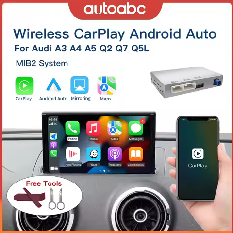 2025 New Wireless CarPlay Android Auto Interface for Audi A3 A4 A5 Q2 Q7 Q5L 8V AirPlay Mirror Link 