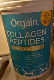 1.6 LB, 726g. USA Collagen Peptides (Orgain ,Vital Proteins) +Probiotics, 美國膠原蛋白粉+益生菌, 天然全營養成分#潔食#膳食