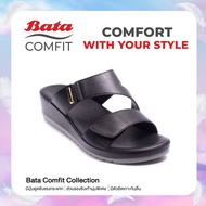 Bata Comfit บาจา คอมฟิต รองเท้าเพื่อสุขภาพ นิ่มและเบา พื้นหนา สูง 1 นิ้ว สำหรับผู้หญิง รุ่น Sunny สีดำ 6616785
