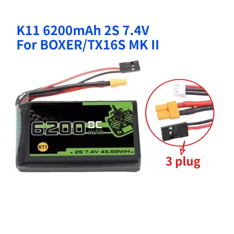 For HATE Model Aircraft Control TX16S Remote Control Boxer Lithium Battery 2s 6200mAh Large Capacity
