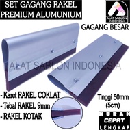 LARGE ALUMINUM SQUEEZER HANDLE SET DARK BROWN RUBBER 9MM LENGTH 5CM TO 25CM