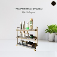 Yen 3 Tier Box Coaster A1 Multi-Purpose Iron and Wood Coaster