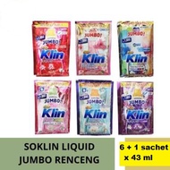 Deterjen Cair Soklin Liquid So Klin 1000 [1 Renceng / 6 sachet x 43 ml] Detergent Pakaian Kain