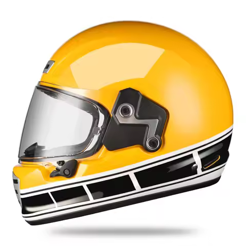 Yellow Black Anti-Fall Motocross Vintage Helmet Wear-Resistant Motorcycle Kask Breathable Head Prote
