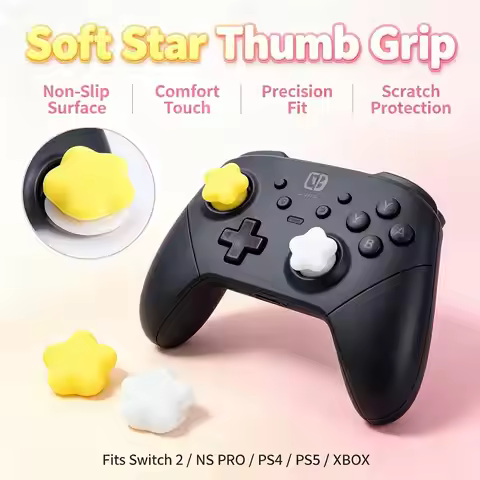 PCS Cute 3D Star Silicone Thumb Grip Caps, Joystick Protective Cover Compatible With Switch 2/Switch