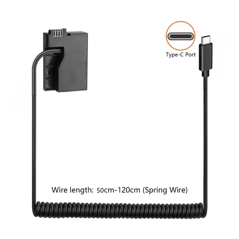 USB-C to DR-E8 LP-E8 Dummy Battery with USB-C Adapter Cable LP-E8 Replacement for Canon EOS 550D 600
