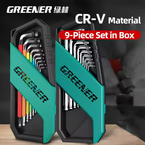 GREENERY Rainbow Hex Key Allen Wrench Set High-strength Extended Universal Wrench L Wrench Metric He
