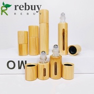 REBUY Bamboo Roll-on Bottle Roller Ball Portable 3/5/10ml Sample Vial Bottles Aromatherapy Lip Gloss Refillable Tube Lip Oil Cosmetic Container Essential Oil Bottles