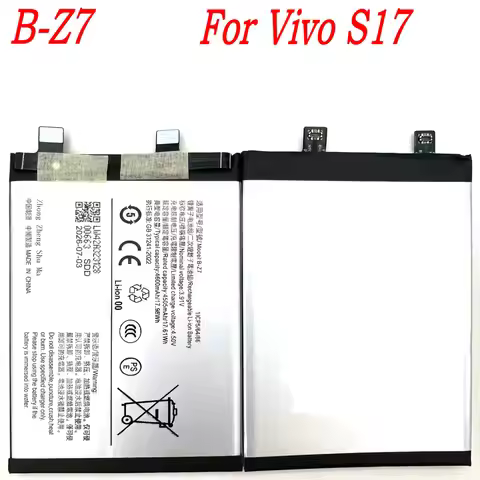 3.91V 17.61Wh New B-Z7 High Quality Battery For Vivo S17 V2283A V29 5G Mobile Phone 1ICP5/64/91 0 Cy