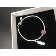 现货‼️ 羽毛草莓水晶手链/S925银手链/Feather Strawberry Crystal Bracelet/S925 Silver Bracelet