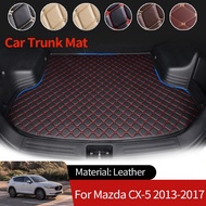 for Mazda CX-5 CX5 CX 5 KE 2013~2017 Leather Boot Liner Cargo Rear Trunk Mats Luggage FLoor Tray Wat