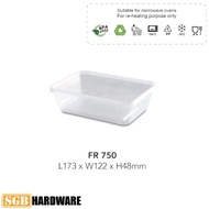 BEKAS TUPPERWARE PETAK 750mL, 650mL, 500mL (50PCS)