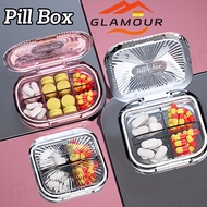 [SG] 4/6 Pill Box Pill Container MINI Medicine Pill Box Capsules Organizer Travel Grids Tablets Subbox Pill Box