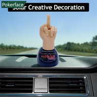 POKERFACE Finger Solar Powered Shaking Car Dashboard Decoration Bobbling Toy Desk Home Decor Office 