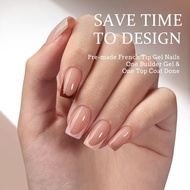 BTArtboxnails XCOATTIPS French Gel Nails - Skin Tones French Tip Press on Nails, Short Square Nail T