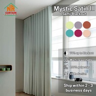NR CURTAIN- Langsir SEMIBLACKOUT 70%++ kain MYSTICSATIN III SIAP JAHIT CANGKUK&RING Lebar 340cm-400c
