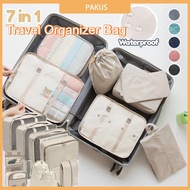 7in1 Set Travel Organizer Bag Luggage Packing Cubes Travel Toiletries Bag Clothes Organizer Pouch