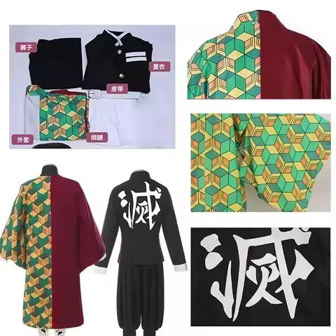2026 Halloween Anime Tomioka Giyuu Cosplay Costume Accessories Suit Uniforms Costumes Wig