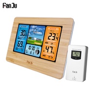 【New and Improved】 Fanju Fj3373 Digital Weather Station Lcd Alarm Clock Indoor Outdoor Weather Forecast Barometer Thermometer Hygromete