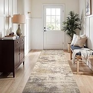 3x7 Kitchen Washable Runner Rug - Hallway Runner Rug with TPR Rubber Backing Non-Slip Low-Pile & Sta