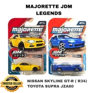 MAJORETTE JDM LEGENDS TOYOTA SKYLINE R34 SUPRA JZA80 DIECAST METAL CAR