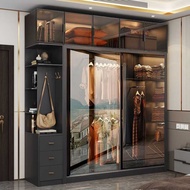 Glass Door, Sliding Door Cabinet Wardrobe  Series 3 Door Wardrobe 6ft Almari Baju Almari Pakaian