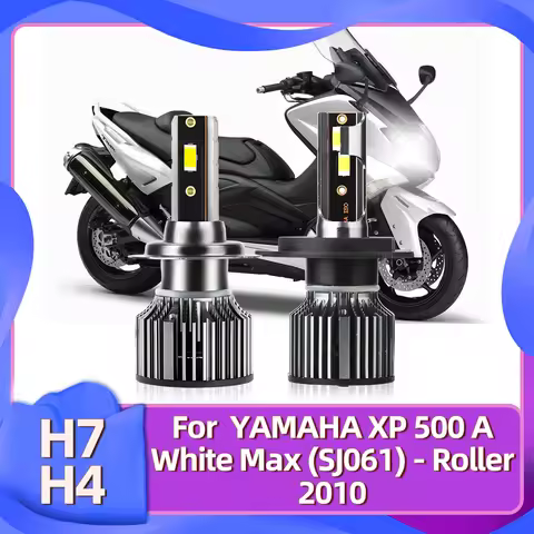 With Fan H4 H7 LED Motorcycle Headlight 50W/Bulb Highlight Moto Lamp CSP ChipFor YAMAHA XP 500 A Whi