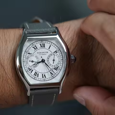 FARASUTE 36mm Luxury Retro Men Quartz Watch VH64 Movement Stainless Steel Sports Fashion Sapphire Gl