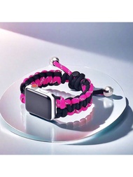 1pc Braided Belt Adjust The Kno Stretchy Solo Loop Compatible With Apple Watch Band 49mm 46mm 45mm 4