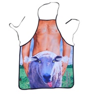 In Stock Novelty Cooking Kitchen Apron Sheep and Naked Man Pattern Sexy Apron Cooking Grilling BBQ A
