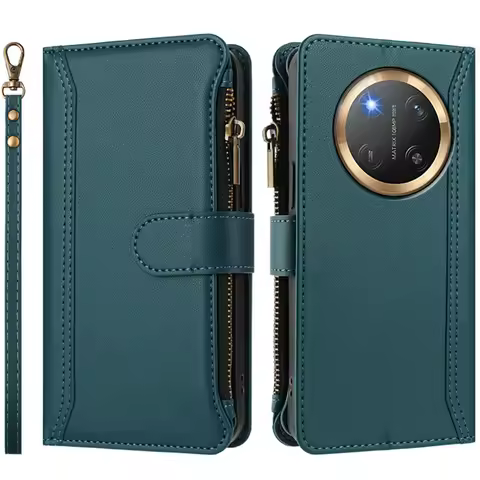 For Huawei Honor X7E Plus X6E 5G 9-Card Leather Zipper Wallet Case Honor X9D X8D X7D X6D X9C X8C X7C