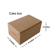 Ready stock 4x6x3 Inch Kraft Cake Box / Kek box / Brown Cake box / 2 slices cake box / kraft Cake bo