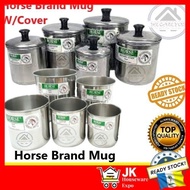 Horse Brand Stainless Steel Mug Stainless Steel Cup Cawan Stainless Steel Mug Horse Brand Kole Ayan 