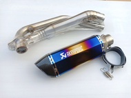ท่อ HONDA CB150R ไฟตากลม ชุดท่อ CB150R+AK14นิ้วสีรุ้งปากเคฟล่า