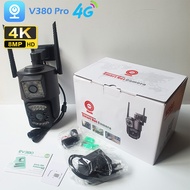 8MP 4G Kamera Lensa Ganda Kamera 4G CCTV IP66 Tahan Air outdoor CCTV 4G Kartu SIM Gratis V380 PRO